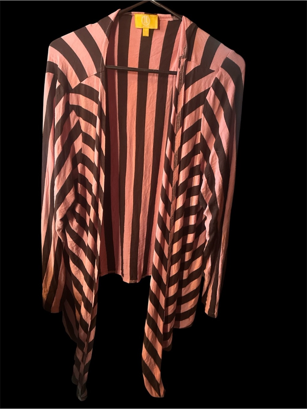 Liz Lange Pink & Brown Lightweight open-front cardigan 3X